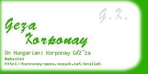 geza korponay business card